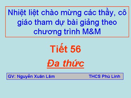 Chương IV. §5. Đa thức