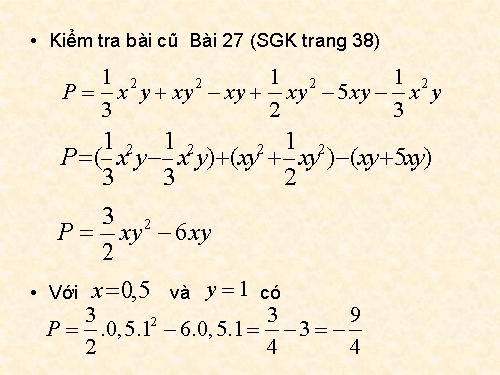 Chương IV. §6. Cộng, trừ đa thức