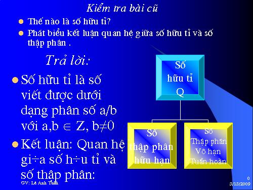 Chương I. §11. Số vô tỉ. Khái niệm về căn bậc hai