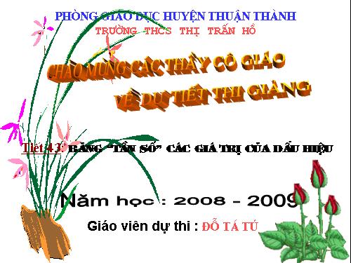 Chương III. §2. Bảng tần số các giá trị của dấu hiệu