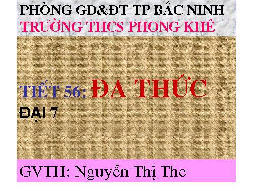 Chương IV. §5. Đa thức