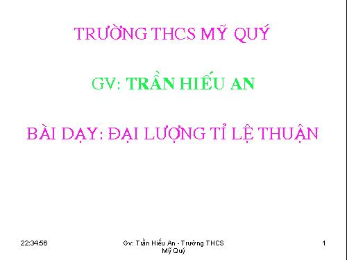 Chương II. §1. Đại lượng tỉ lệ thuận