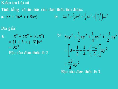 Chương IV. §5. Đa thức