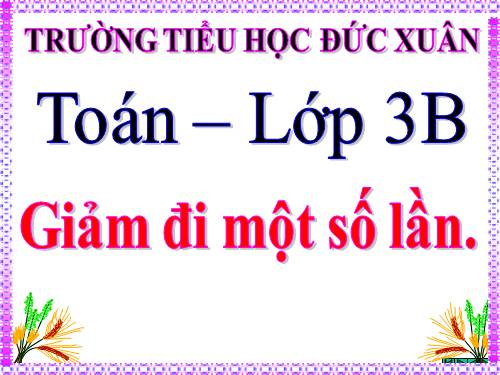 Giảm đi một số lần