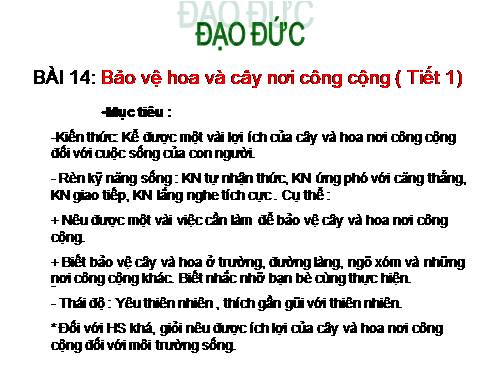 Bài 14. Bảo vệ hoa và cây nơi công cộng