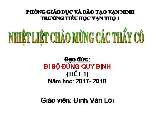 Bài 11. Đi bộ đúng quy định