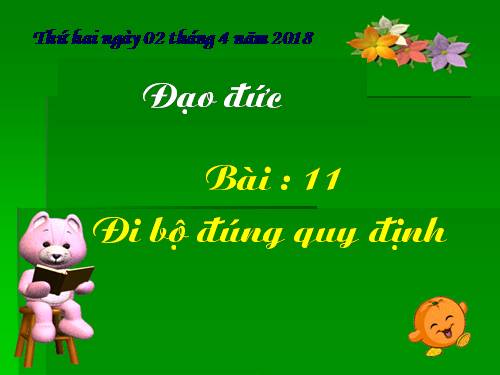 Bài 11. Đi bộ đúng quy định