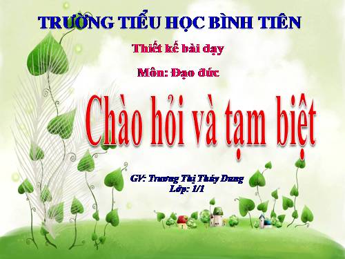 Bài 13. Chào hỏi và tạm biệt