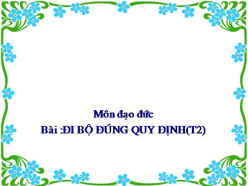 Bài 11. Đi bộ đúng quy định