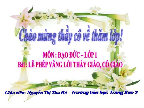 Bài 9. Lễ phép, vâng lời thầy giáo, cô giáo