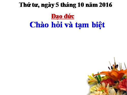 Bài 13. Chào hỏi và tạm biệt