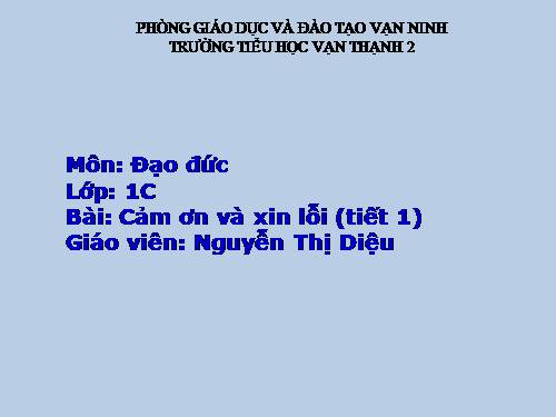 Bài 12. Cảm ơn và xin lỗi