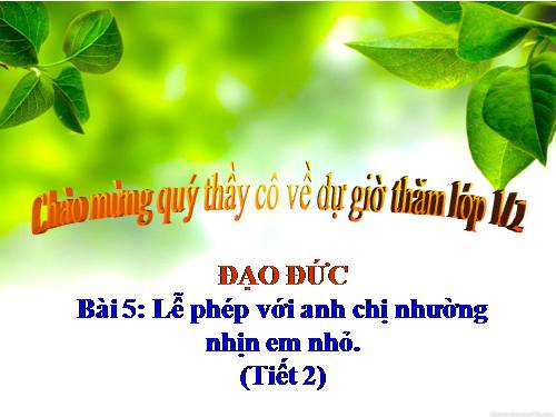 Bài 5. Lễ phép với anh chị, nhường nhịn em nhỏ