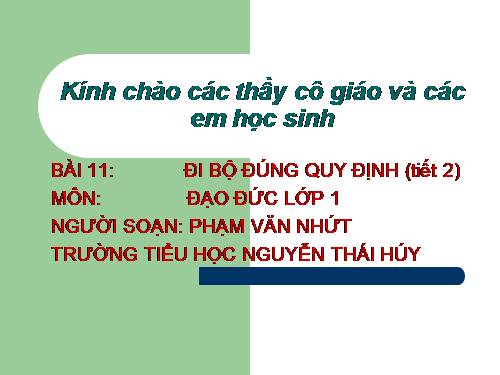 Bài 11. Đi bộ đúng quy định