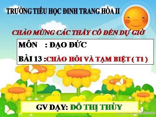 Bài 13. Chào hỏi và tạm biệt