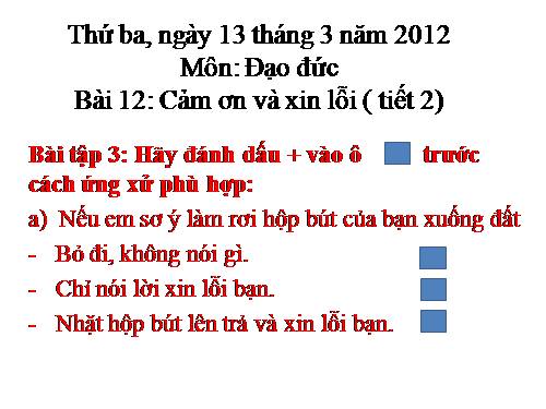 Bài 12. Cảm ơn và xin lỗi