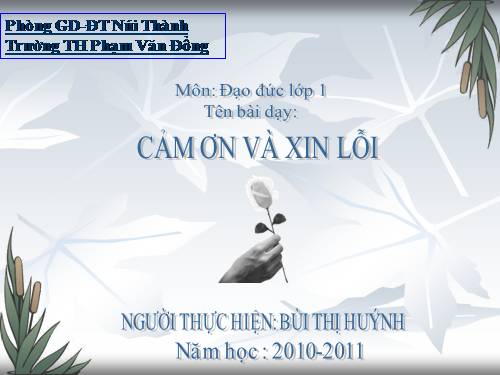 Bài 12. Cảm ơn và xin lỗi