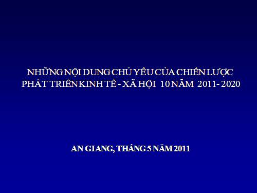 Đề cương Chiến lược phát triển KT-XH 2011-2020