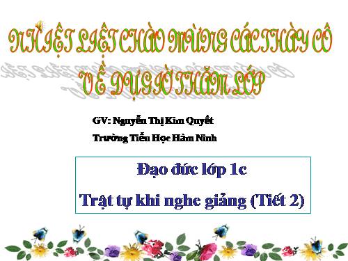 Bài 8. Trật tự trong trường học