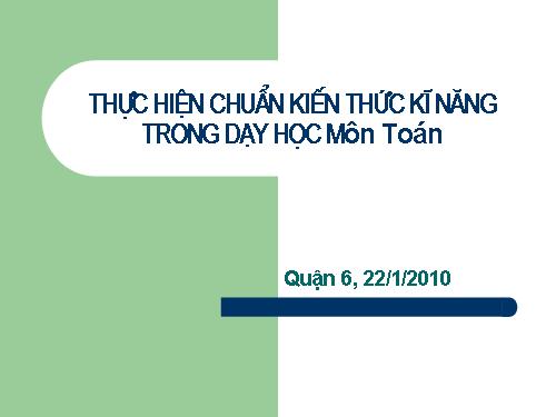 tập huấn KTKN môn toán