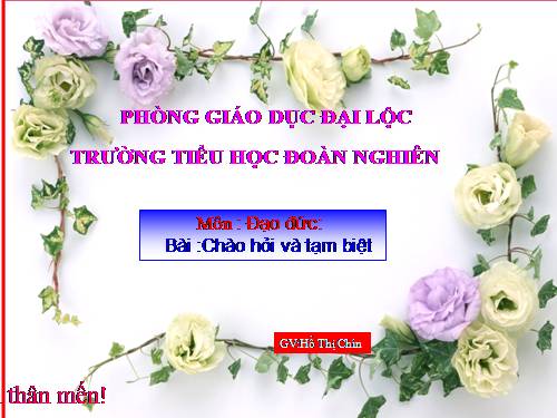 Bài 13. Chào hỏi và tạm biệt