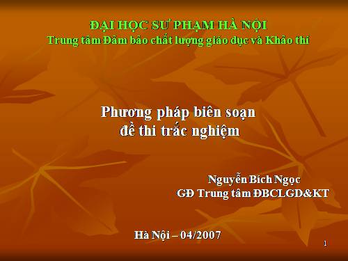 Các kiểu trắc nghiệm (Test) trong giáo dục (Sưu Tầm)