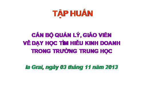 Tập huấn kinh doanh