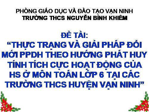 Đổi mới PPDH Toán 6