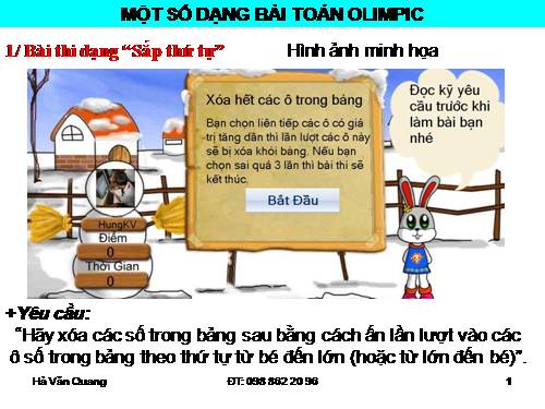 DẠY GIẢI TOÁN OLYMPIC BẰNG PHẦN MỀM  TỰ LUYỆN