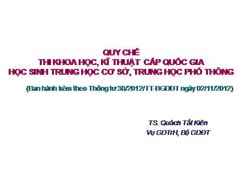 Thể lệ cuộc thi NGHIÊN CỨU KHOA HỌC KỶ THUẬT