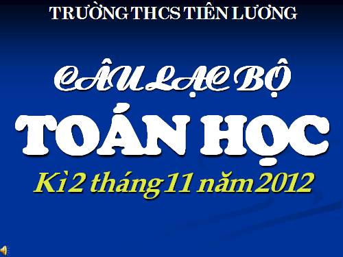 Sinh hoạt CLB Toán học