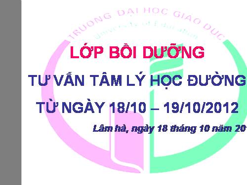 CHUYÊN ĐỀ TƯ VẤN HỌC ĐƯỜNG