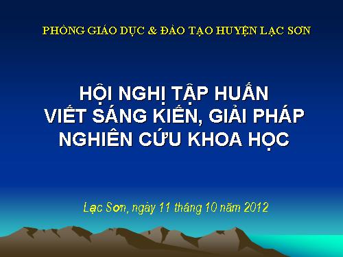 Hướng dẫn viết sáng kiến