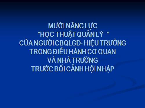 Nghệ thuật quản lí