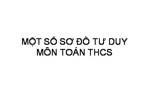 Một số sơ đồ tư duy môn Toán THCS