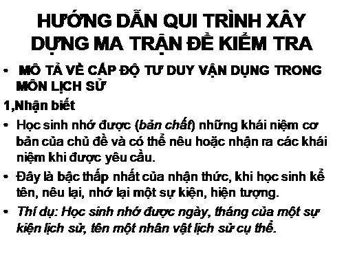 Qui trình xây dựng ma trận