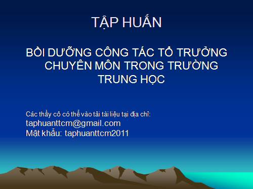 Ma trận đề kiểm tra toán, TT chuyên môn