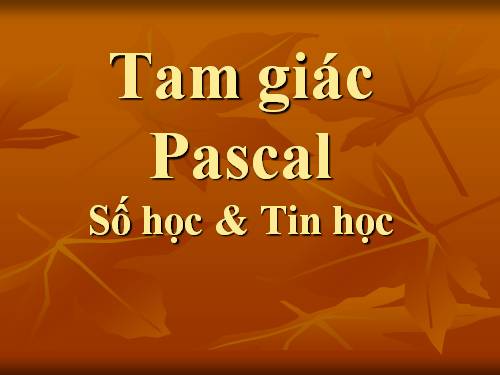 Ứng dung Tam giác Pascal