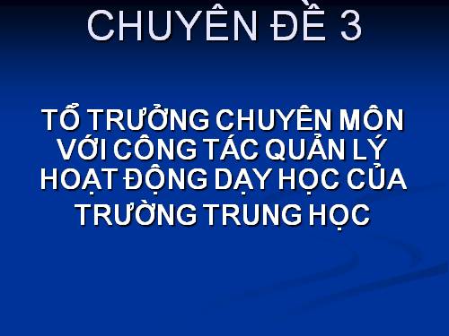 chuyên đề 3 TTCM