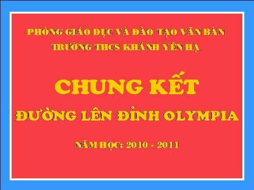 Ch]ờng trình thi Olympia của trường THCS Khánh Yên Hạ