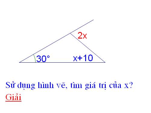 Sử dụng hình đã cho tìm giá trị của x