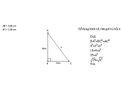 Bài toán đơn giản Ứng dụng định lí Pitago