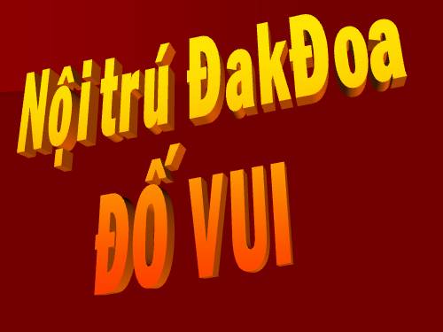 Nội trú ĐakĐoa: Đố vui để học tháng 11-2011