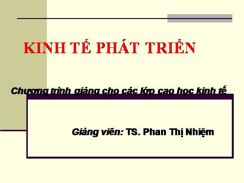 HN DN: STGT TH về kinh tế phát triển...