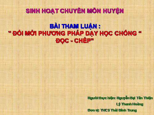 tham luận chống đọc -chép