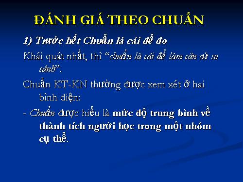 Đánh giá theo chuẩn KT-KN 2010