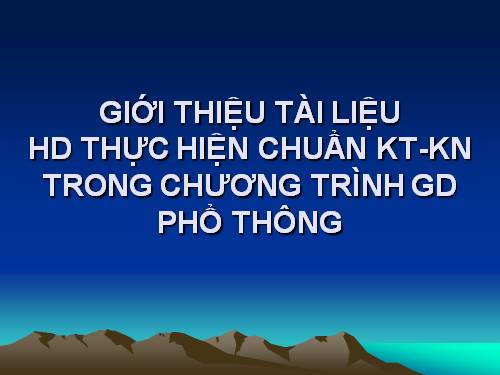 Hướng dẫn thực hiện chuẩn KT-KN 2010