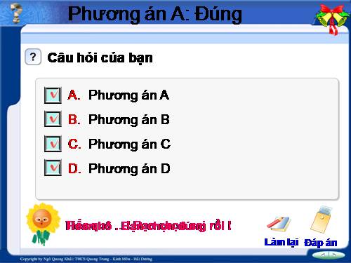 Mẫu: làm câu hỏi trắc nghiệm (dùng trong PowerPoint))