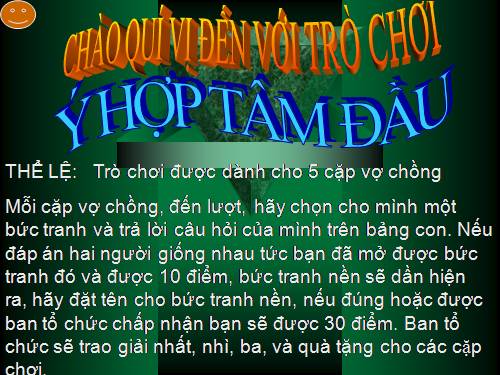 TRÒ CHƠI SINH HOẠT 20-10