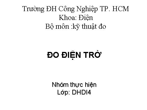 đo điện trở